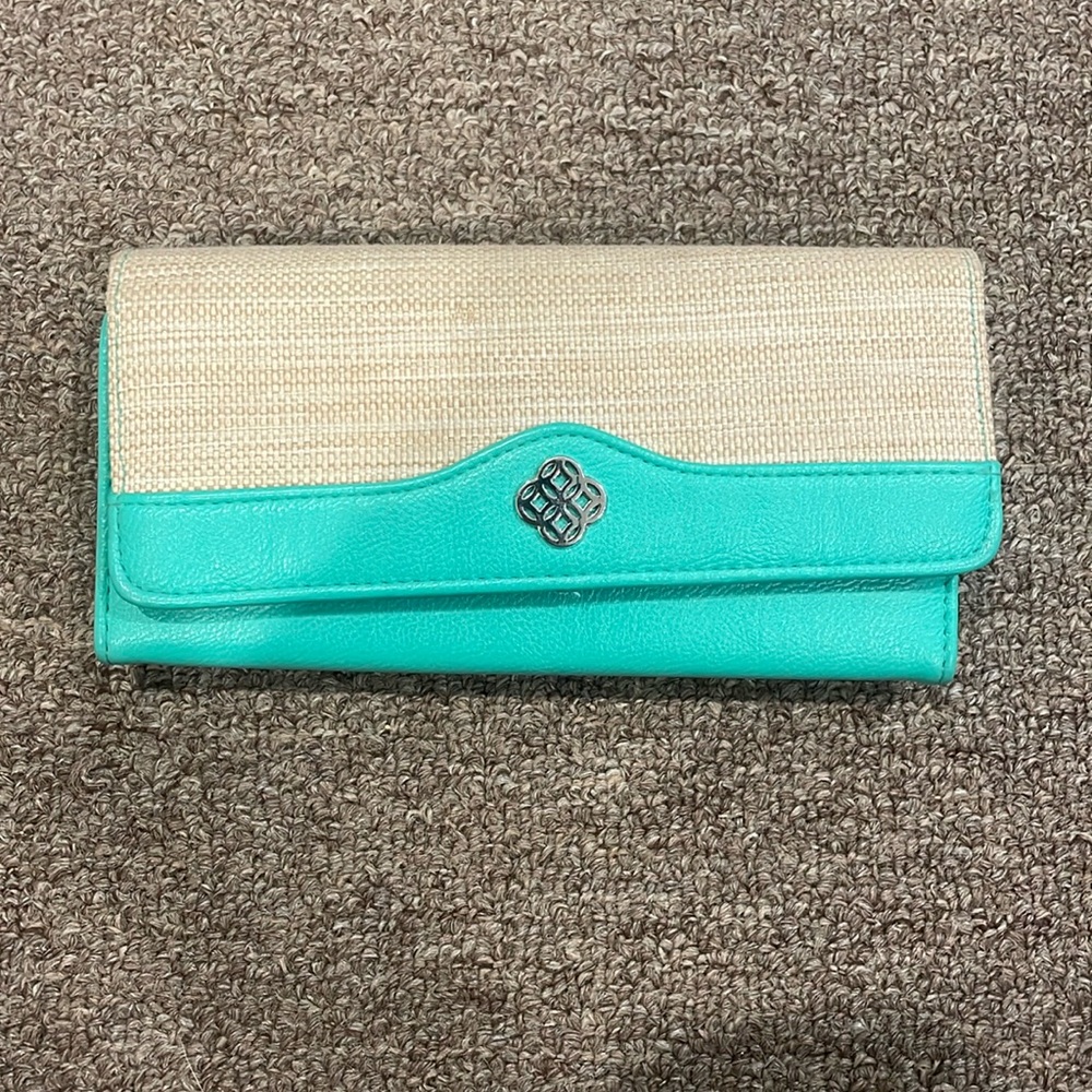 Safekeeper turquoise and canvas wallet